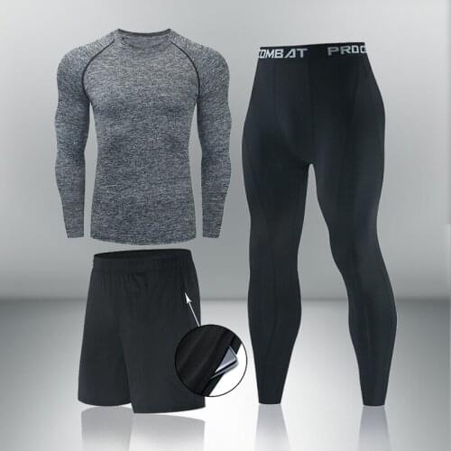 Mens Sportswear Compression Suits Training Clothing Set Training Jogging Sports thermal underwear Running Workout Gym Tights