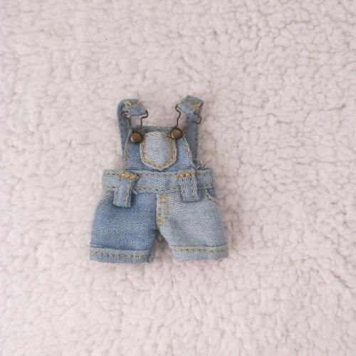Ob11 doll clothes denim strap shorts 1 / 12bjd doll accessories clay people gsc ob11 doll clothes shorts jumpsuit toys