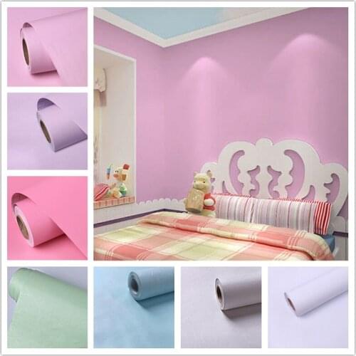 Solid color self adhesive wallpaper bedroom living room background wall decoration stickers furniture renovation PVC wallpaper