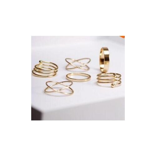 R325 2018 hot sale New fashion Korean jewelry Vintage exaggerated personality Geometric circle ring 6pcs/set
