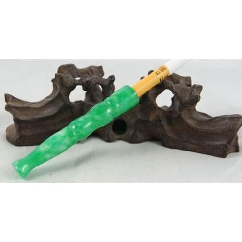 Rare Xinjiang JADE cigarette filter mouth Jade carving smoking pipe