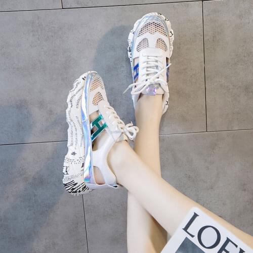 Sandals womens style Korean ins tide 2021 spring and summer new casual Baotou net celebrity old sports shoes B1296