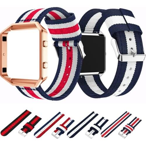For Fitbit Blaze Woven Nylon Watch Band Strap With Metal Frame Case Replacement Wrist bands Strap Watch Breathable Bracelet Belt