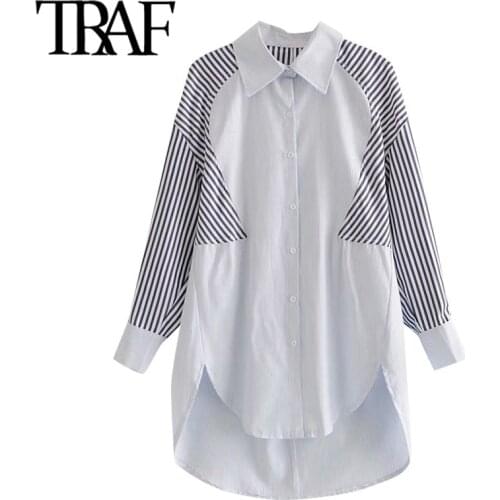 Блузки в полоску TRAF China At AliExpress