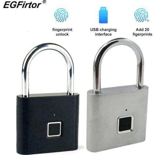 Smart Padlock Keyless Fingerprint Lock Padlock Electric Door Lock Security Anti-theft Fingerprint Lock Luggage Case Smart Lock