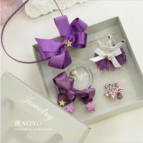 1 Set Gift Cute Princess Crown Hairband Accessories For Baby Girls Kids Children Hair Clips Head Band Hoop Bow Hairpin Headdress