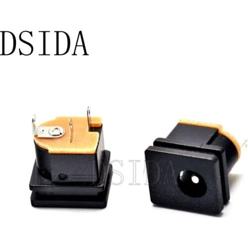 10Pcs 5.5X2.1mm DC Female Power Socket DC-015 Jack 5.5*2.1 MM Square Panel Mounting DC015
