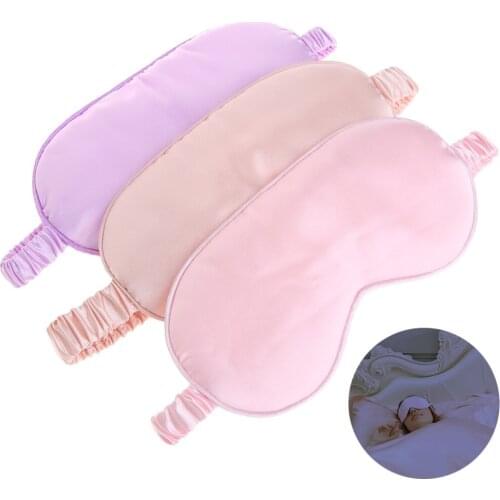 20.5x9.5cm Faux Silk Eyeshade Sleeping Eye Mask Cover Eyepatch Blindfold Solid Portable New Hot New