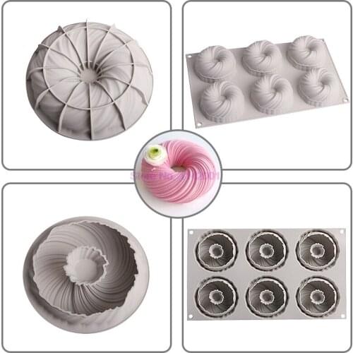 200pcs Wool Ball Shaped Mousse Mold Silicone Cake Mold Round Swirl Baking Form Tray Chocolate Fondant Moulds Cake