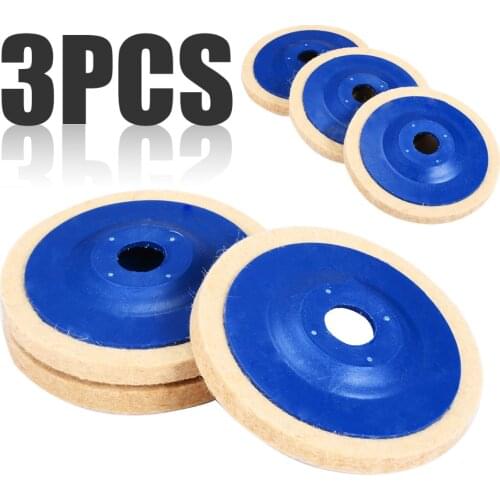 3pcs 4 Inch Wool Polishing Pads Buffing Angle Grinder Wheel Felt 100mm Polishing Disc Pad Set Useful Abrasive Tools