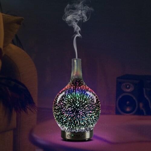 3D Essential Oil Diffuser Quiet Aromatherapy Humidifier Cool Mist with 7 Color Changing Night Light Auto Shut-Off Yoga Leisure