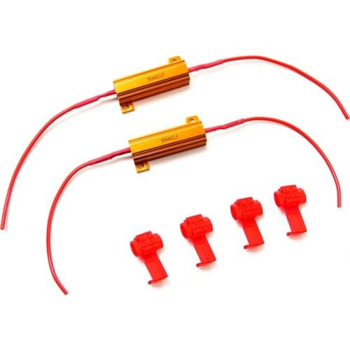 Anti-Flicker Adapter for Reverse Light Turn Signal Lamp Waterproof 8ohm 50W Load Resistor Anti-Flashing LED Resistance Decoders