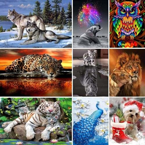 5D DIY Diamond Painting Animal Rhinestone Diamond Embroidery Mosaic Art Picture Handcraft Hobby Home Decoration Holiday Gift