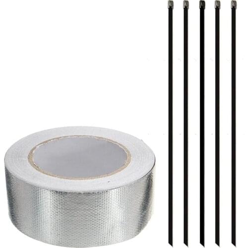 48mmx25m Aluminum Reinforced Tape Heat Shield Adhesive Backed Resistant Wrap Intake