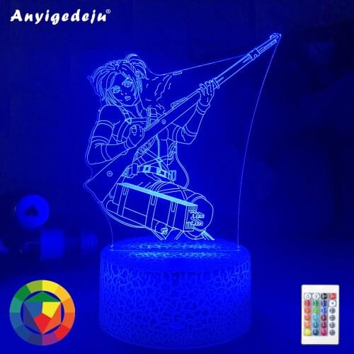 Anime Lamp Attack on Titan 4 Sasha Braus Figure for Bedroom Decor Night Light Kids Birthday Gift Shingeki No Kyojin 3d Led Light