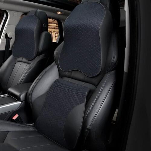 Car neck headrest neck guard adjustable head restraint 3D memory foam car headrest travel pillow neck support frame seat cover c