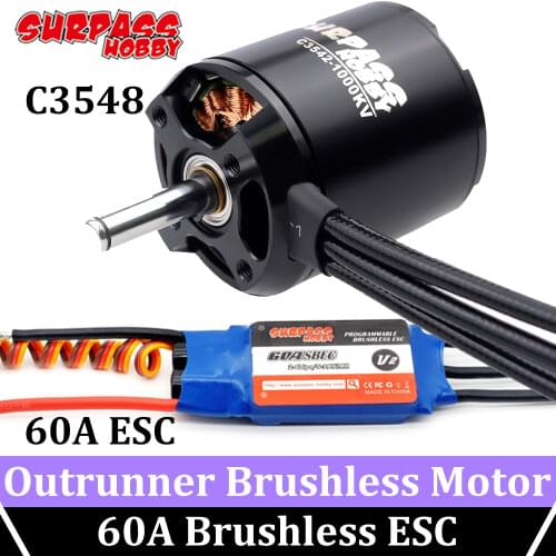 SURPASS HOBBY C3548 Brushless Motor 790KV 900KV 1100KV 60A Brushless ESC 2-6S 5.5V/5A for RC 3D Airplanes Fixed-wing Helicopter