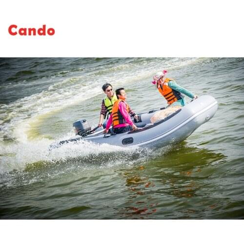 CANDO Inflatable Boat 4 To 6 People Assault Boat Hard Bottom High-speed Boat Small Yacht Fishing Ship Top Quality Upgraded Speed