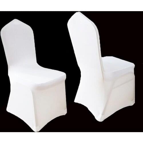 1000 PCS Stretch Elastic Universal White Spandex Wedding Chair Covers for Weddings Party Banquet Hotel Lycra Polyester Fabric