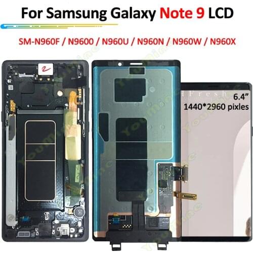 For Samsung Galaxy Note 9 Lcd with Frame Display Touch Screen Digitizer Assembly For Samsung note9 LCD N960 N960F N960DS N9600