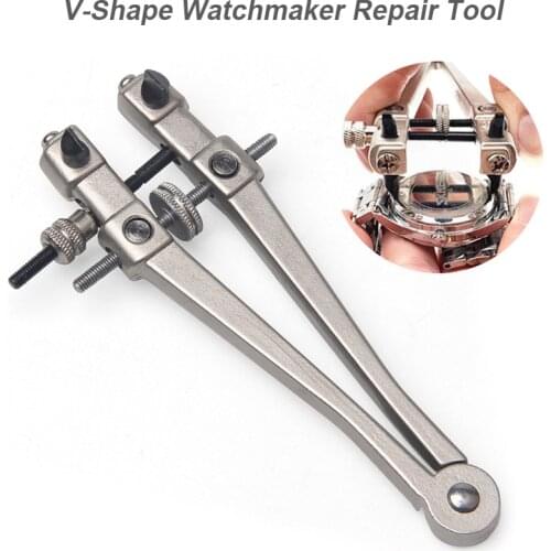Practical Watch Case Screw Back Opener Wrench V-Shape Watchmaker Repair Tool Adjustable Clamp Back Opener Wrench