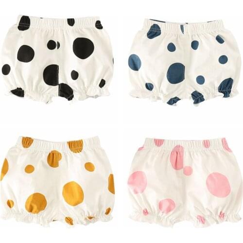 Baby Girls Cotton PP Shorts Bread Pants Bloomers Ruffle Dots Toddler Boys Soft KidsTrouser Baby Clothes шорты для девочек