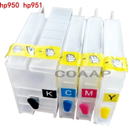 4PCS Refillable HP 950 951 Empty Cartridge for Officejet Pro 8600 e-AIO Printer + Permanent chip