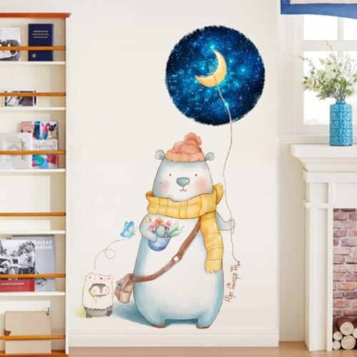 Bear Wall Sticker Animal Kids Room Nursery Room Decoration Living Room Bedroom Decor Boy Girl Wallstickers Welcome Home Poster