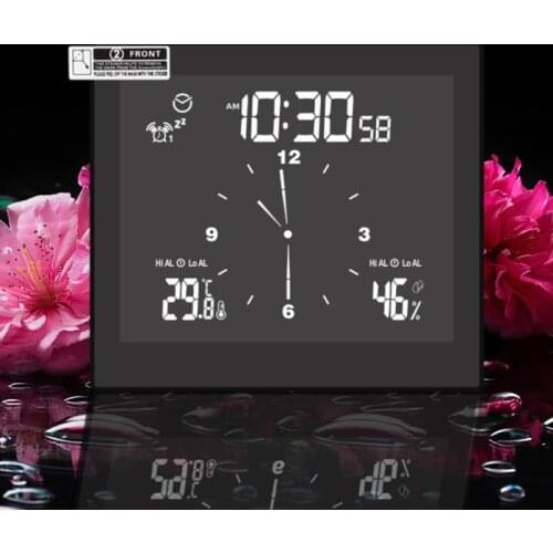 Multifunctional Bathroom Clock Timer Table LED Alarm Clock Desktop Home Decor Waterproof Thermometer Hygrometer Wall Clock