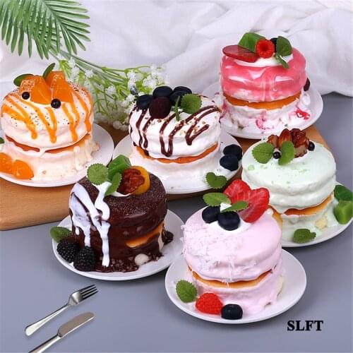 Artificial food model hotel restaurant pastry baking dessert house cake shop store decor fake simulation nuts fruit cake props