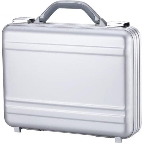 Mens Luxury Metal Briefcase Aluminium Magnesium Alloy Travel Case TSA Lock Aluminium Frame Briefcase Women Silver Laptop Case