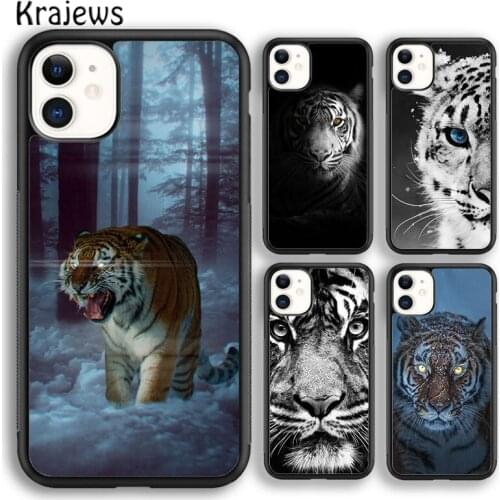 Krajews Animal tiger Soft Phone Case Cover For iPhone 5 SE 6s 7 8 plus X XR XS 11 12 pro max Samsung Galaxy S8 S9 S10