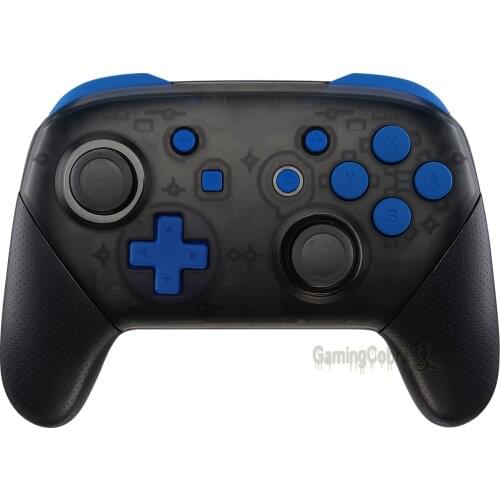 Soft Touch Blue Repair ABXY D-pad ZR ZL L R Keys Replacement Full Set Buttons w/ Tools for Nintendo Switch Pro Controller