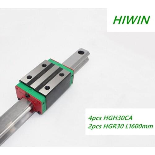 ORIGINAL HIWIN 2pcs Linear guide HGR30-L1600mm rail and 4pcs HGH30CA linear block carriage