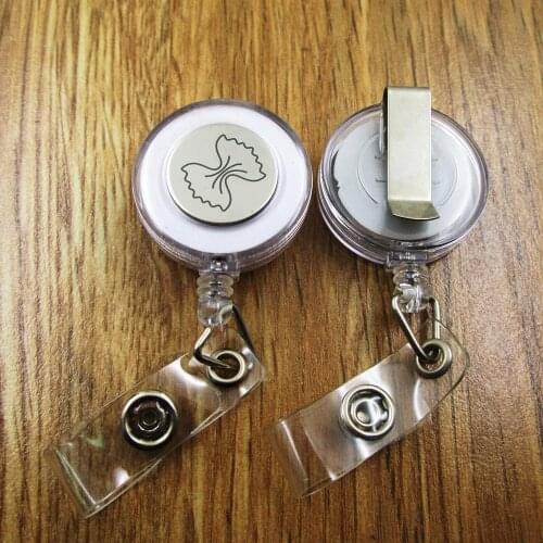 Farfalle Pasta ID Badge Reel gift for him/her friend family retractable recoil id badge holder work fun
