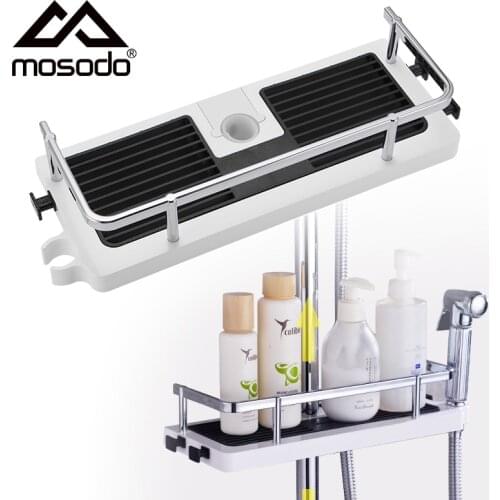 Shower Storage Holder Rack Organizer Bathroom Shelf Shampoo Tray Stand No Drilling Floating Shelf For Wall Household Item