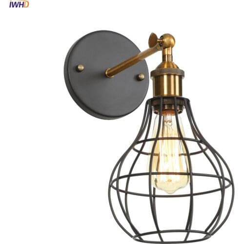 IWHD Rustic Antique LED Wall Lamp Beside Bedroom Living Room Edison Loft Retro Industrial Wall Light Sconce Wandlamp Luminaria