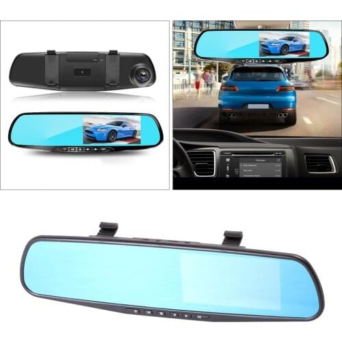 4.3" FHD Car 1080P Dash DVR Rear View Mirror Backup Camera Video Recroder Night Vision