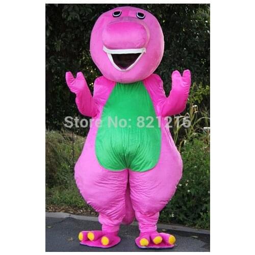 Adult Barney Cartoon Mascot Costumes on Adult Size Free Shipping