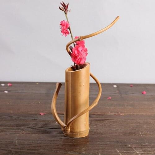 Japanese Bamboo Flower Vase For Home Decoration Handmade Wedding Decoration Vase Gift Flower pots stands Home decor bottles wood