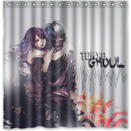 Custom Home Bath Curtain Tokyo Ghoul Waterproof Fabric Bathroom Shower Curtain With Hooks Home Decoration