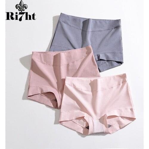 High waist women boxer pants cotton underwear belly graphene crotch large size autumn winter