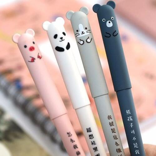 1Set Black Ink/Blue Ink Neutral Pens Cute Cartoon Pattern Childrens Gift Kids Stationery Erasable Gel Pen School Supplies