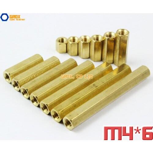 100 Pieces Brass M4 x 6mm Female PCB Motherboard Standoff Spacer