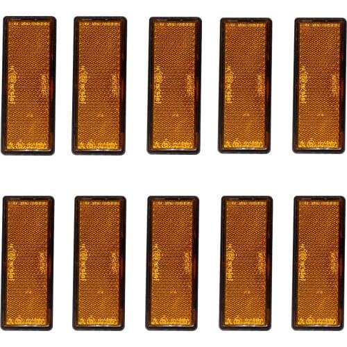 10x Self Adhesive Reflector 1.38x3.46x0.35"inch Rear Motorcycle trailor gate