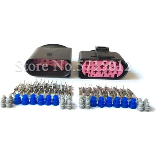 14 Hole 1J0973737 1J0973837 1.5mm 3.5mm Car Waterproof Connector Lamp Light Wire Socket For Audi BMW VW