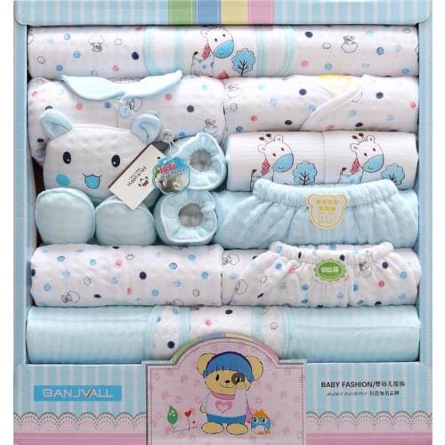 18 Paper Set Baby Clothes Pure Cotton Newborn Gift Box Autumn And Winter Thickening Primary Baby Suit Full Moon Baby Articles