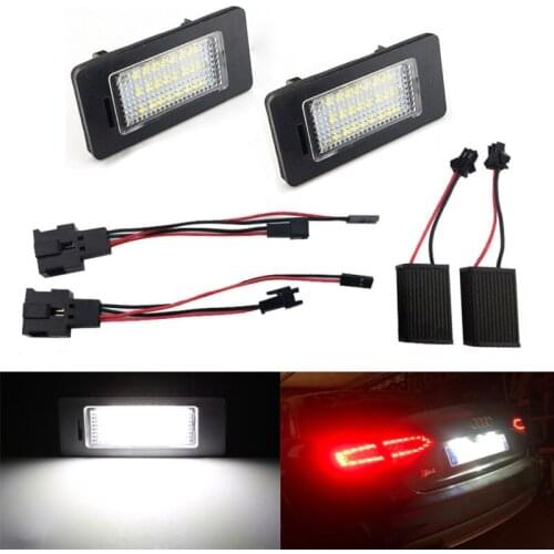 2pcs Car License Plate Light 24 SMD LED Kit Fit for Audi A4 B8 S4 A5 S5 Q5 S TT