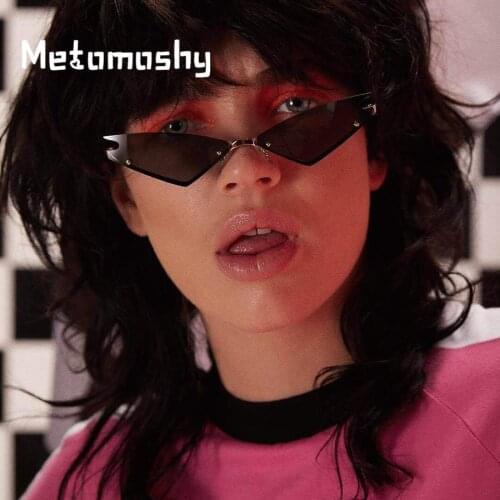 2020 Sexy Cat Eye Sunglasses Brand Designer Small Triangle Vintage Sun Glasses Cateye Eyewear Men Shades UV400 Red Sunglass