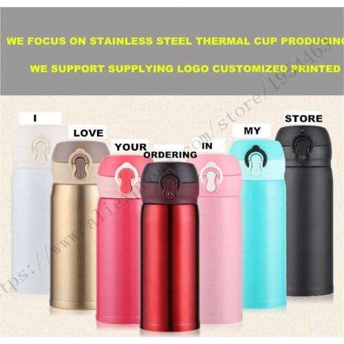 350/500ml vacuum bottle thermos 304 stainless steel safeguard buckle outdoor office sport water cup heat and cold preserve